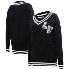 Pro Standard Women's Prep V-Neck Pullover Sweater - Las Vegas Raiders Pullover