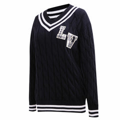 Pro Standard Women's Prep V-Neck Pullover Sweater - Las Vegas Raiders Pullover