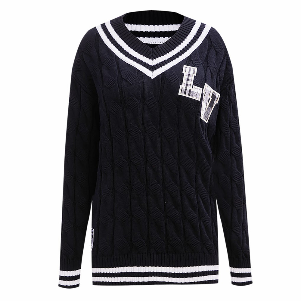 Pro Standard Women's Prep V-Neck Pullover Sweater - Las Vegas Raiders Pullover