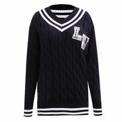 Pro Standard Women's Prep V-Neck Pullover Sweater - Las Vegas Raiders Pullover