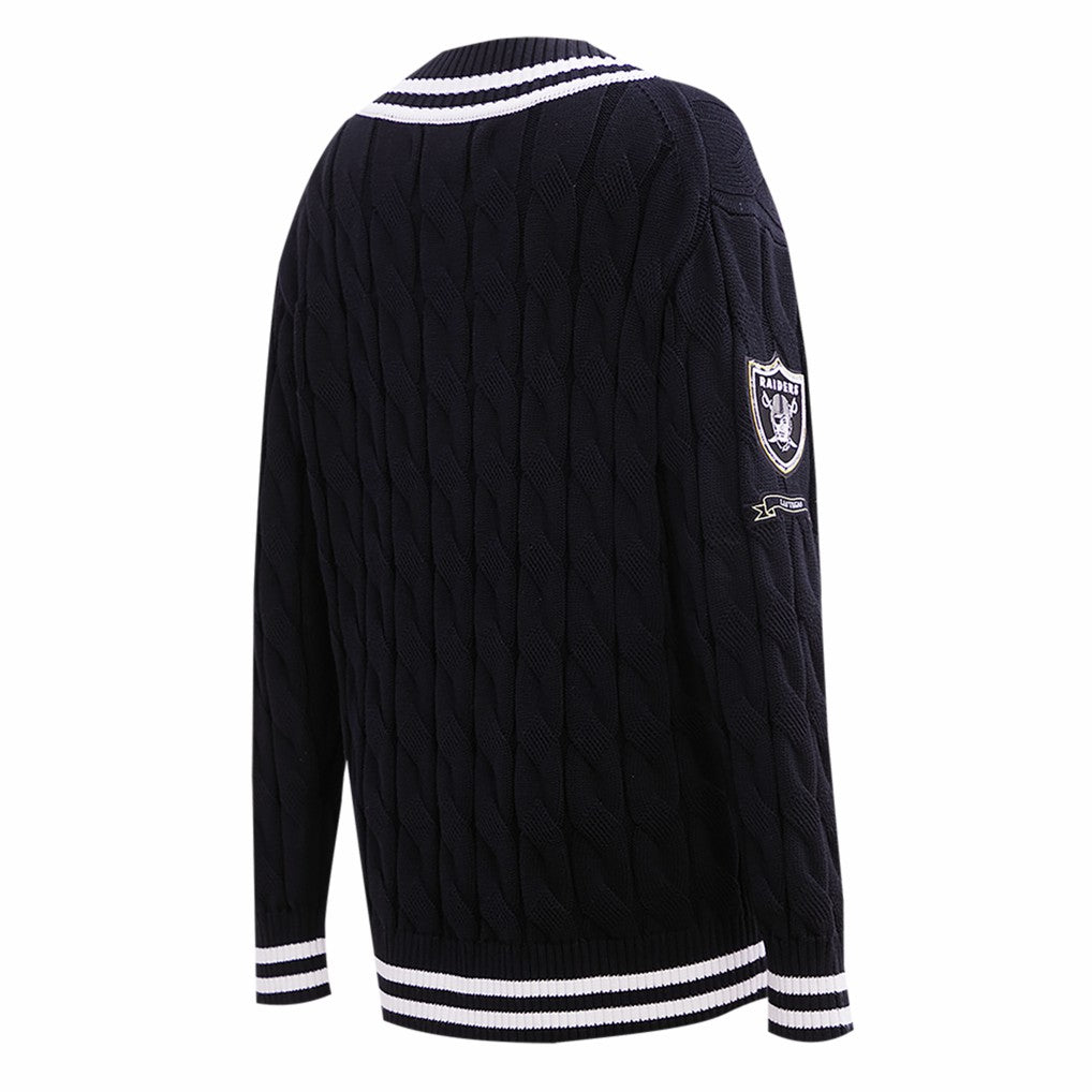 Pro Standard Women's Prep V-Neck Pullover Sweater - Las Vegas Raiders Pullover