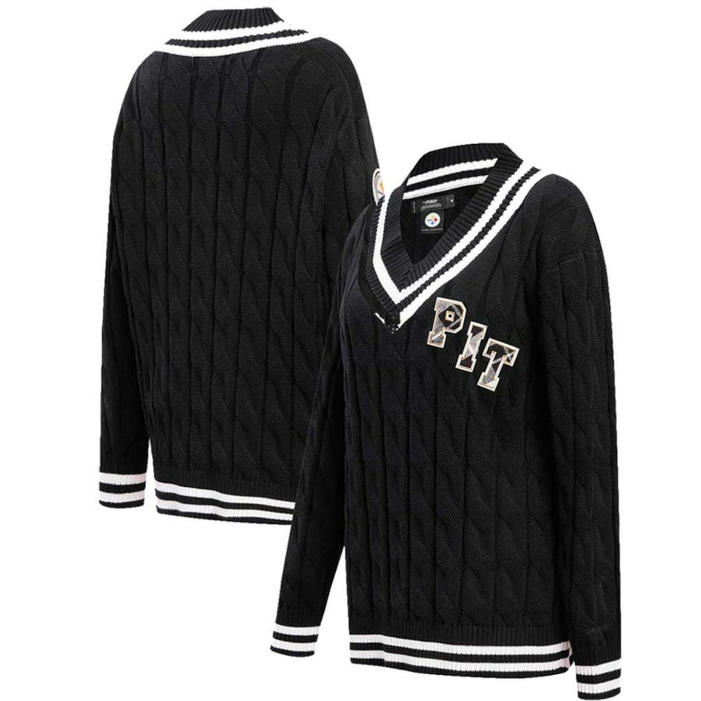 Pro Standard Women's Prep V-Neck Pullover Sweater - Pittsburgh Steelers Pullover