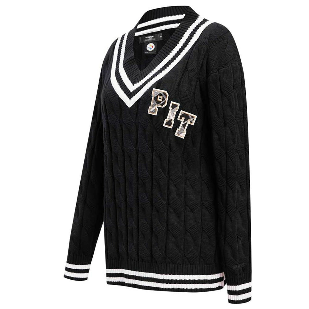 Pro Standard Women's Prep V-Neck Pullover Sweater - Pittsburgh Steelers Pullover