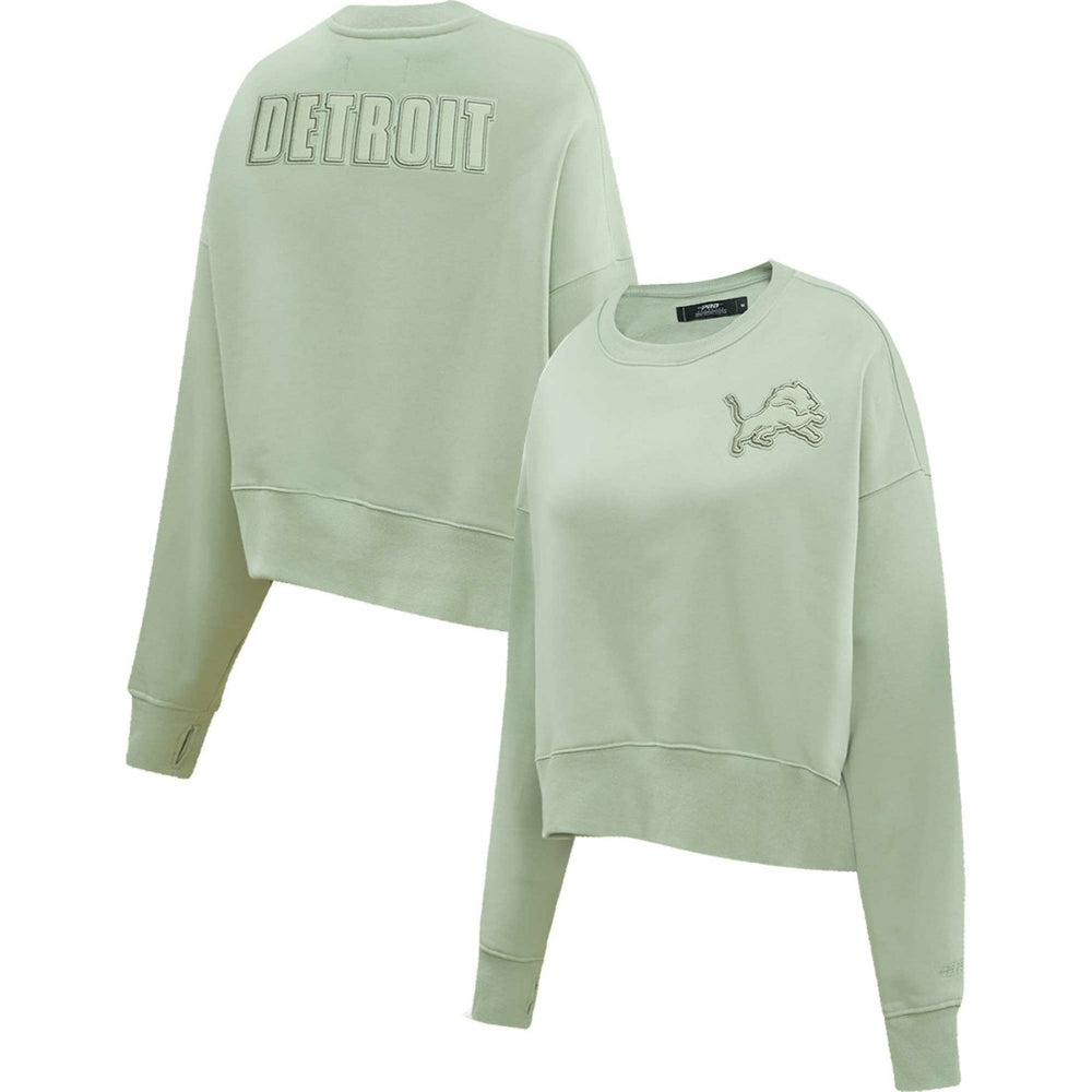 Pro Standard Women's Oversized Cropped Neutral Pullover Sweatshirt - Detroit Lions Pullover