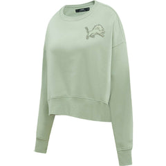 Pro Standard Women's Oversized Cropped Neutral Pullover Sweatshirt - Detroit Lions Pullover