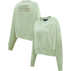 Pro Standard Women's Oversized Cropped Neutral Pullover Sweatshirt - Carolina Panthers Pullover