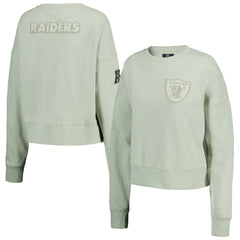 Pro Standard Women's Oversized Cropped Neutral Pullover Sweatshirt - Las Vegas Raiders Pullover