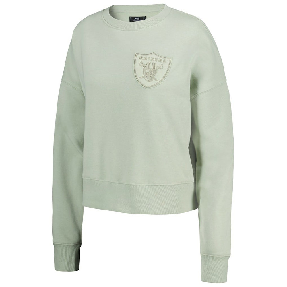 Pro Standard Women's Oversized Cropped Neutral Pullover Sweatshirt - Las Vegas Raiders Pullover