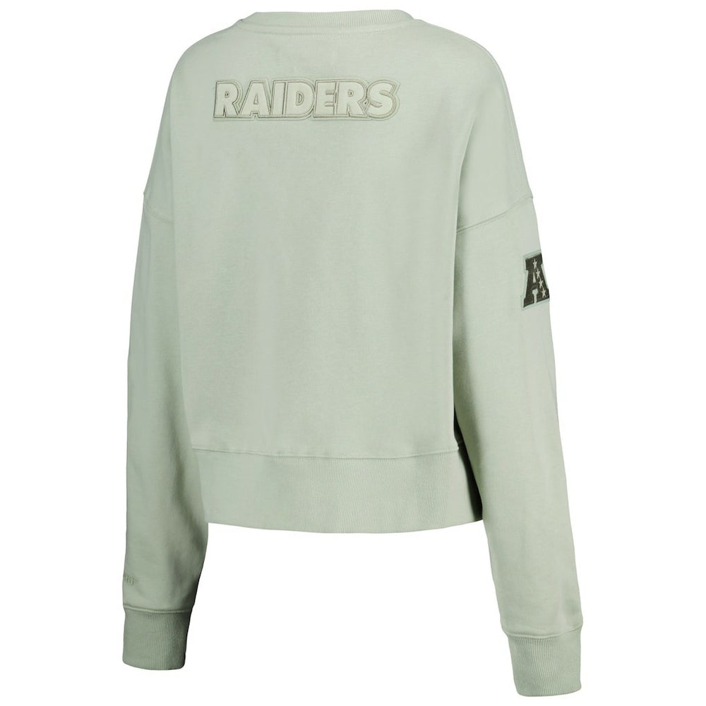 Pro Standard Women's Oversized Cropped Neutral Pullover Sweatshirt - Las Vegas Raiders Pullover