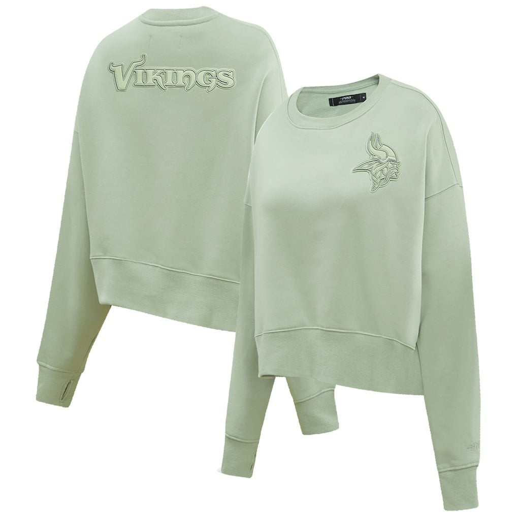 Pro Standard Women's Oversized Cropped Neutral Pullover Sweatshirt - Minnesota Vikings Pullover