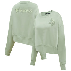 Pro Standard Women's Oversized Cropped Neutral Pullover Sweatshirt - Minnesota Vikings Pullover