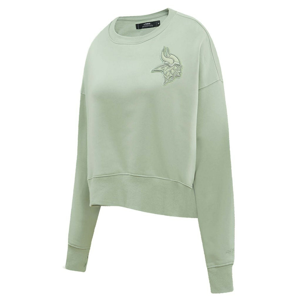 Pro Standard Women's Oversized Cropped Neutral Pullover Sweatshirt - Minnesota Vikings Pullover