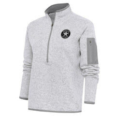 Heather Gray Houston Astros Antigua Women's Brushed Metallic Fortune Half-Zip Pullover Jacket