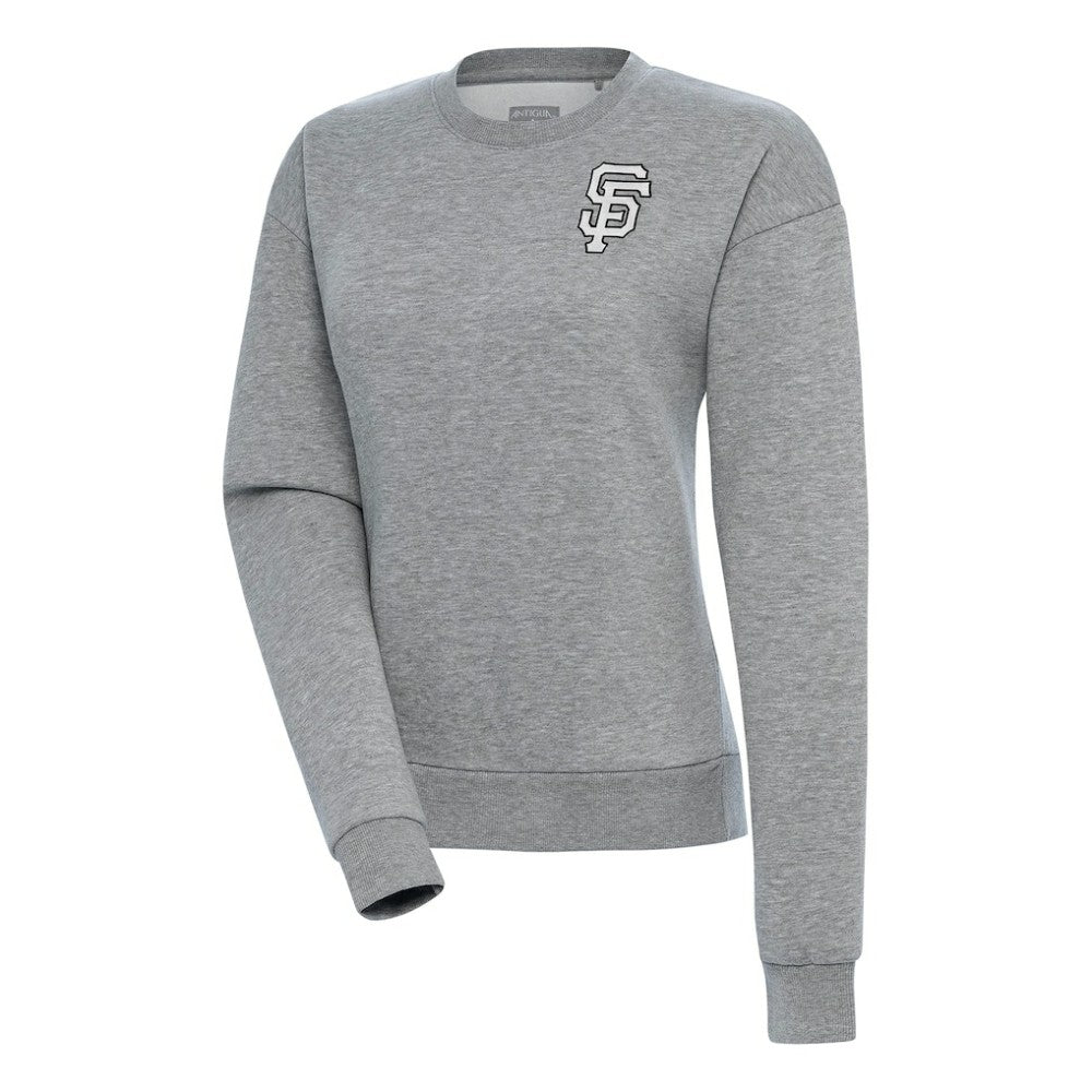 Heather Gray San Francisco Giants Antigua Women's Brushed Metallic Victory Pullover Sweatshirt