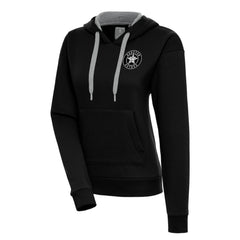 Black Houston Astros Antigua Women's Brushed Metallic Victory Pullover Hoodie