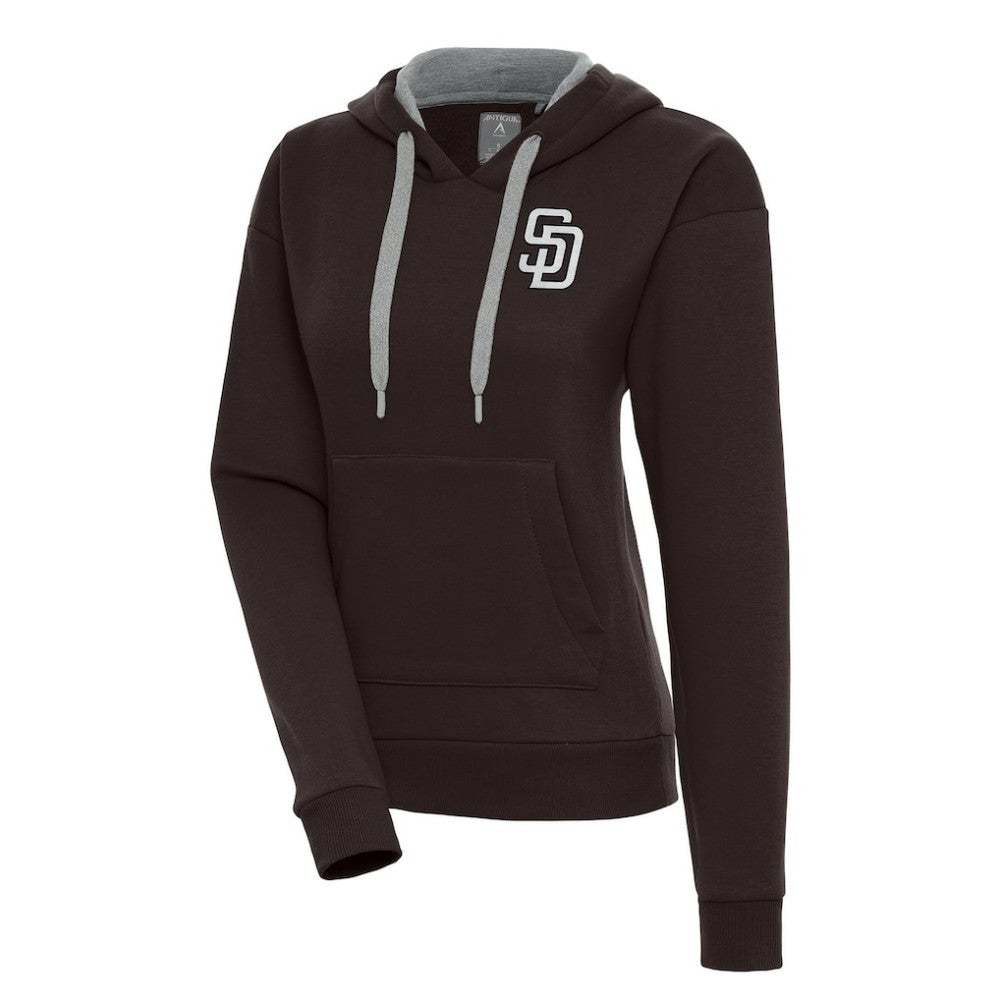 Brown San Diego Padres Antigua Women's Brushed Metallic Victory Pullover Hoodie