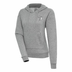 Heather Gray Cleveland Guardians Antigua Women's Brushed Metallic Victory Pullover Hoodie