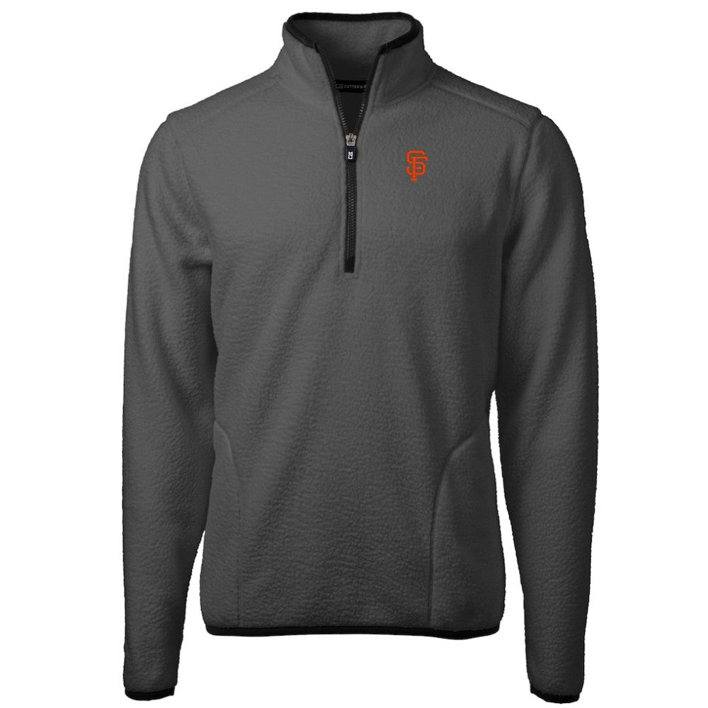 Gray San Francisco Giants Cutter & Buck Cascade Eco Sherpa Fleece Quarter-Zip Pullover Jacket