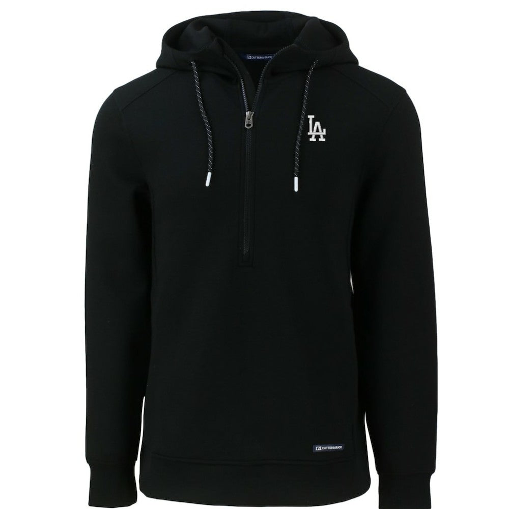 Black Los Angeles Dodgers Cutter & Buck Roam Eco Half-Zip Recycled Pullover Hoodie