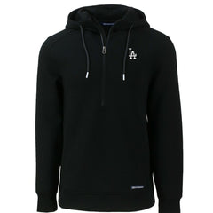 Black Los Angeles Dodgers Cutter & Buck Roam Eco Half-Zip Recycled Pullover Hoodie