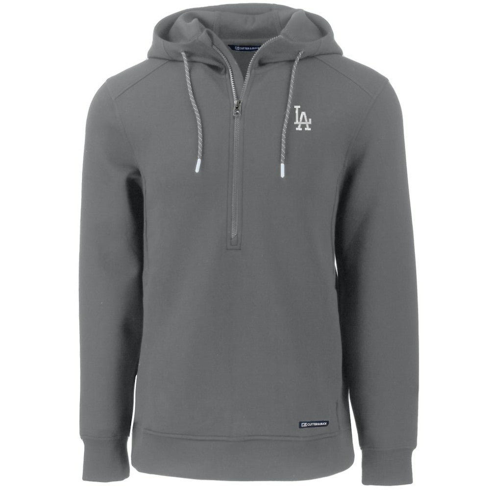 Gray Los Angeles Dodgers Cutter & Buck Roam Eco Half-Zip Recycled Pullover Hoodie
