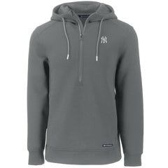 Gray New York Yankees Cutter & Buck Roam Eco Half-Zip Recycled Pullover Hoodie