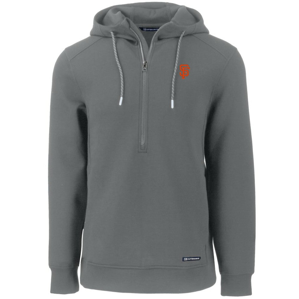 Gray San Francisco Giants Cutter & Buck Roam Eco Half-Zip Recycled Pullover Hoodie