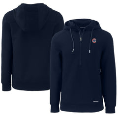 Navy Chicago Cubs Cutter & Buck Roam Eco Half-Zip Recycled Pullover Hoodie
