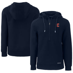 Navy Cleveland Guardians Cutter & Buck Roam Eco Half-Zip Recycled Pullover Hoodie