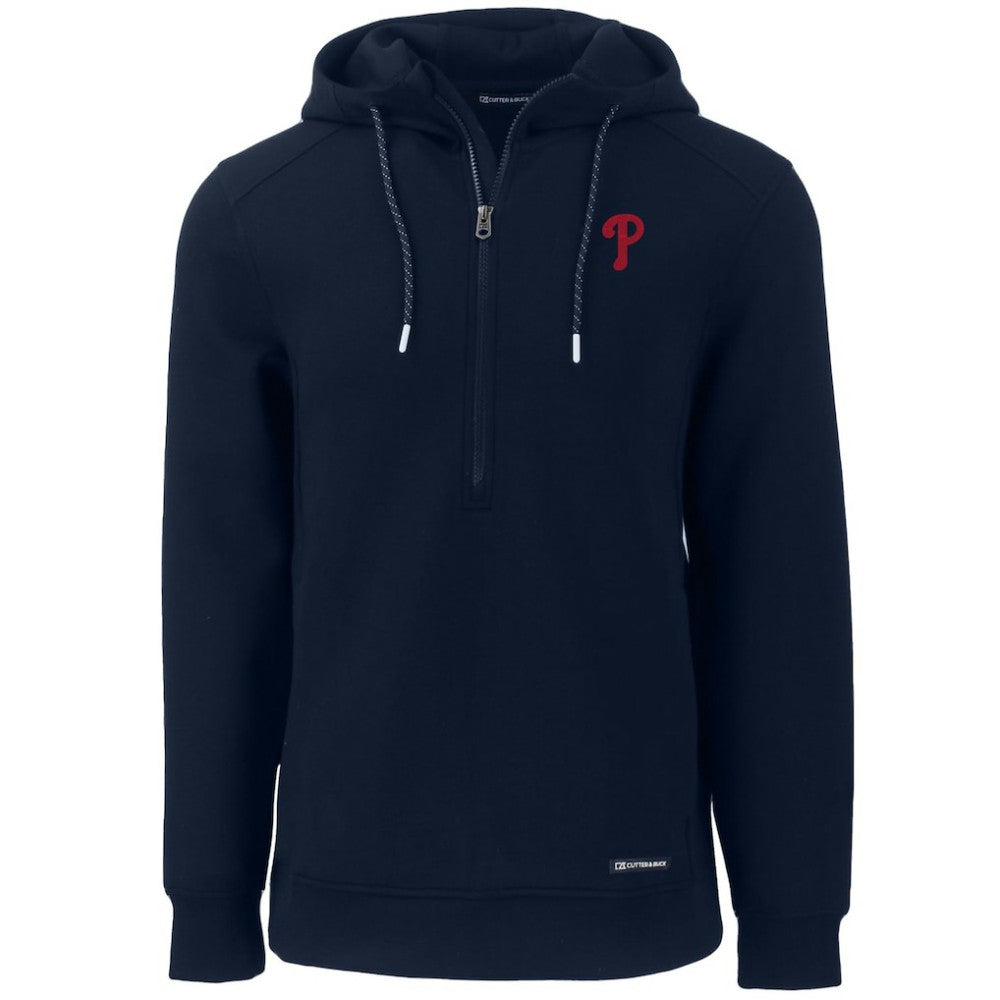 Navy Philadelphia Phillies Cutter & Buck Roam Eco Half-Zip Recycled Pullover Hoodie