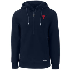 Navy Philadelphia Phillies Cutter & Buck Roam Eco Half-Zip Recycled Pullover Hoodie