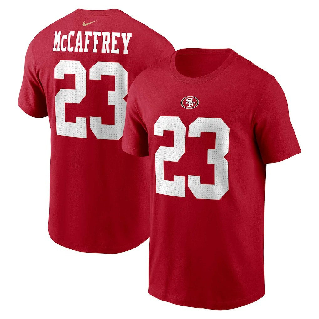Christian McCaffrey  Player Name & Number T-Shirt - San Francisco 49ers T-shirts