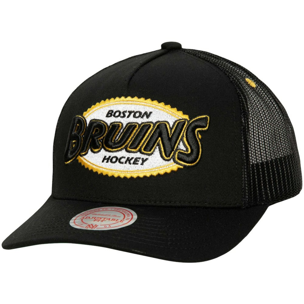 NHL Boston Bruins Mitchell & Ness Team Seal Trucker Snapback Hat