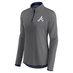 Charcoal Atlanta Braves Profile Women's Plus Size Quarter-Zip Jacket