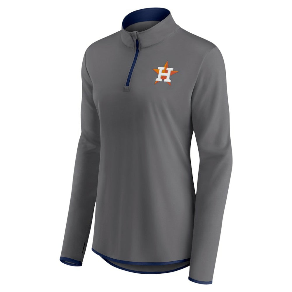 Charcoal Houston Astros Profile Women's Plus Size Quarter-Zip Jacket