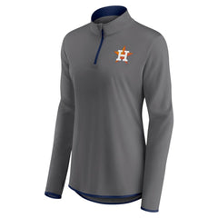 Charcoal Houston Astros Profile Women's Plus Size Quarter-Zip Jacket