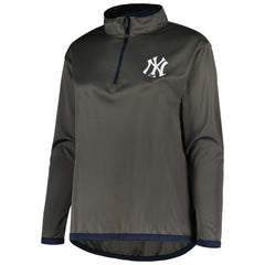 Charcoal New York Yankees Profile Women's Plus Size Quarter-Zip Jacket