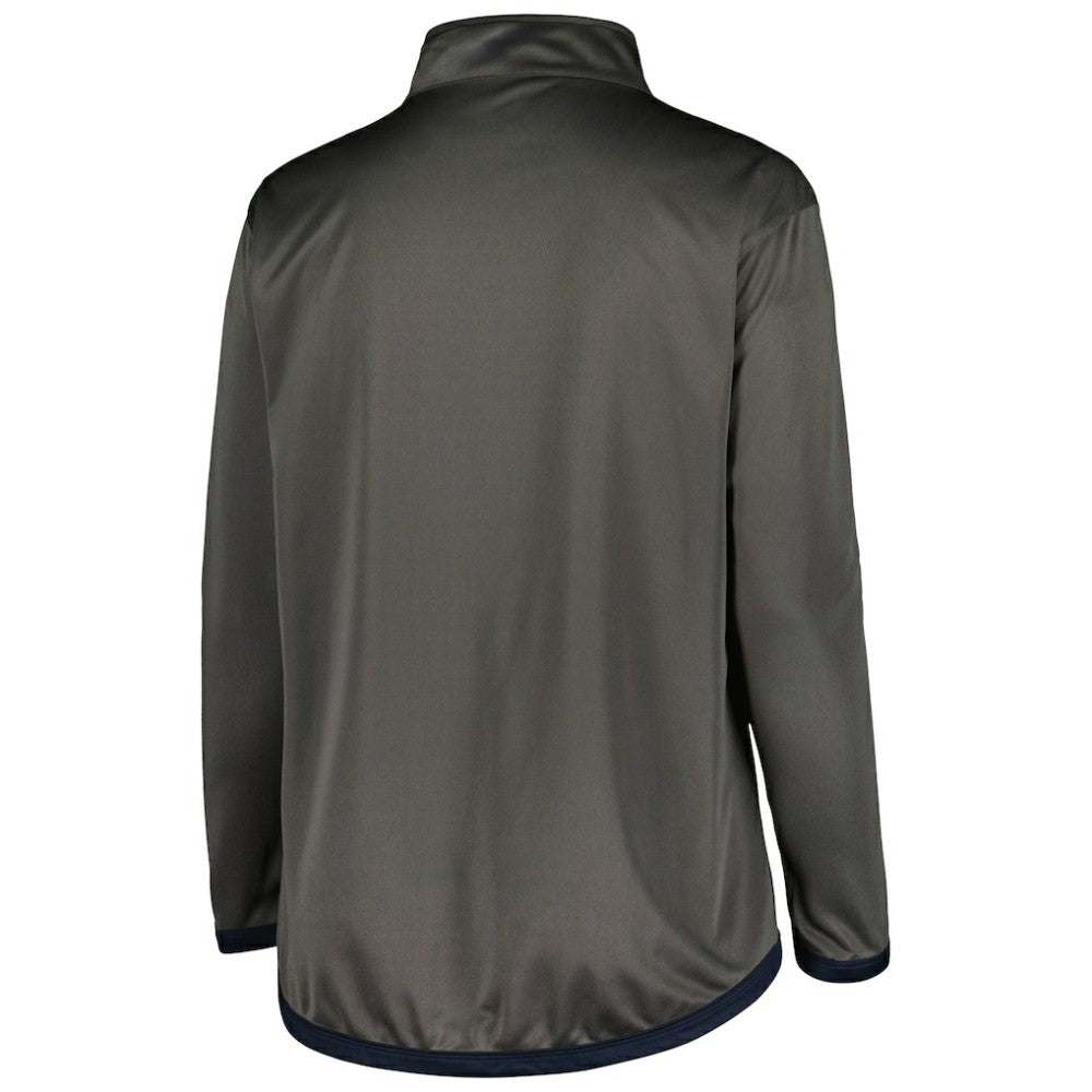 Charcoal New York Yankees Profile Women's Plus Size Quarter-Zip Jacket