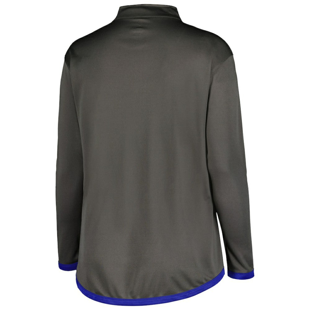 Charcoal Chicago Cubs Profile Women's Plus Size Quarter-Zip Jacket