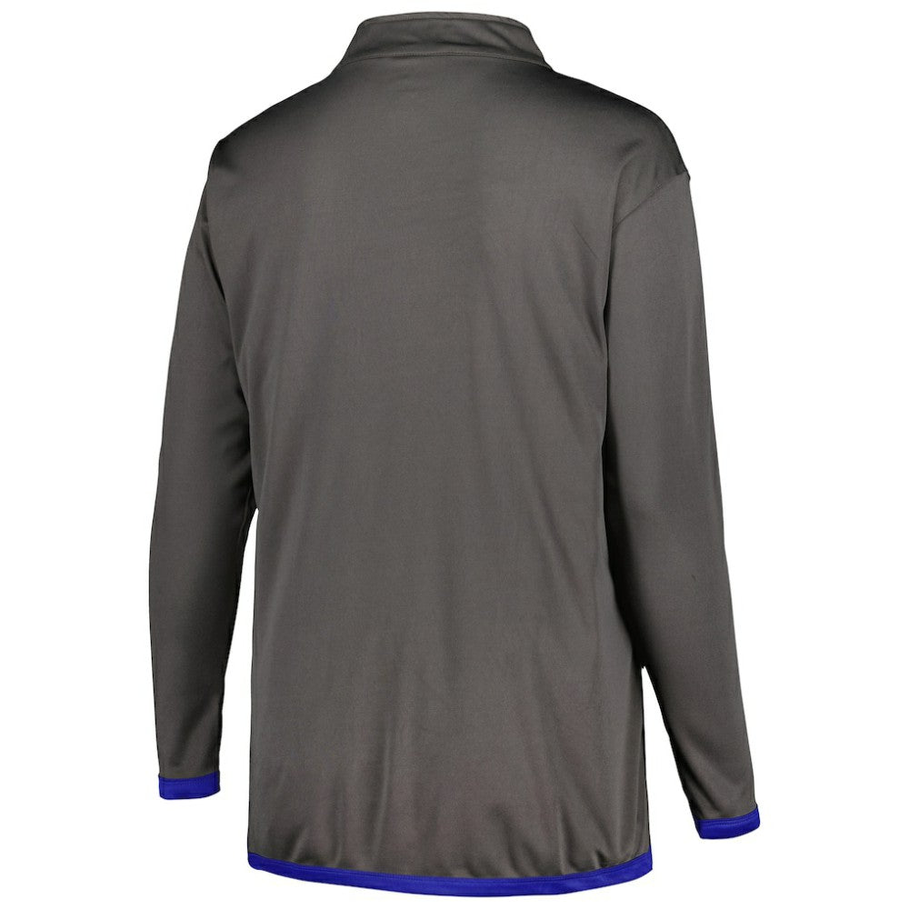 Charcoal Los Angeles Dodgers Profile Women's Plus Size Quarter-Zip Jacket