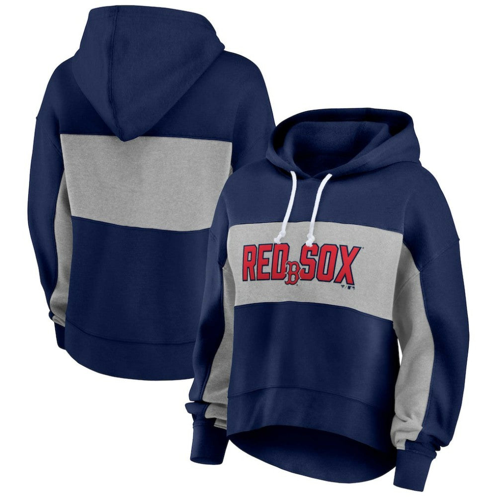 Navy Boston Red Sox Profile Women's Plus Size Pullover Hoodie