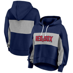 Navy Boston Red Sox Profile Women's Plus Size Pullover Hoodie