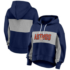 Navy Houston Astros Profile Women's Plus Size Pullover Hoodie