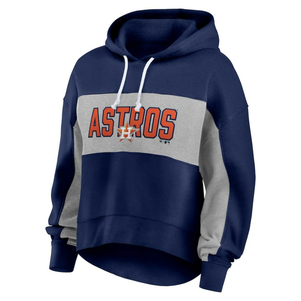 Navy Houston Astros Profile Women's Plus Size Pullover Hoodie