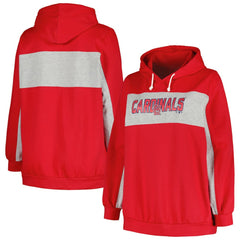 Red St. Louis Cardinals Profile Women's Plus Size Pullover Hoodie