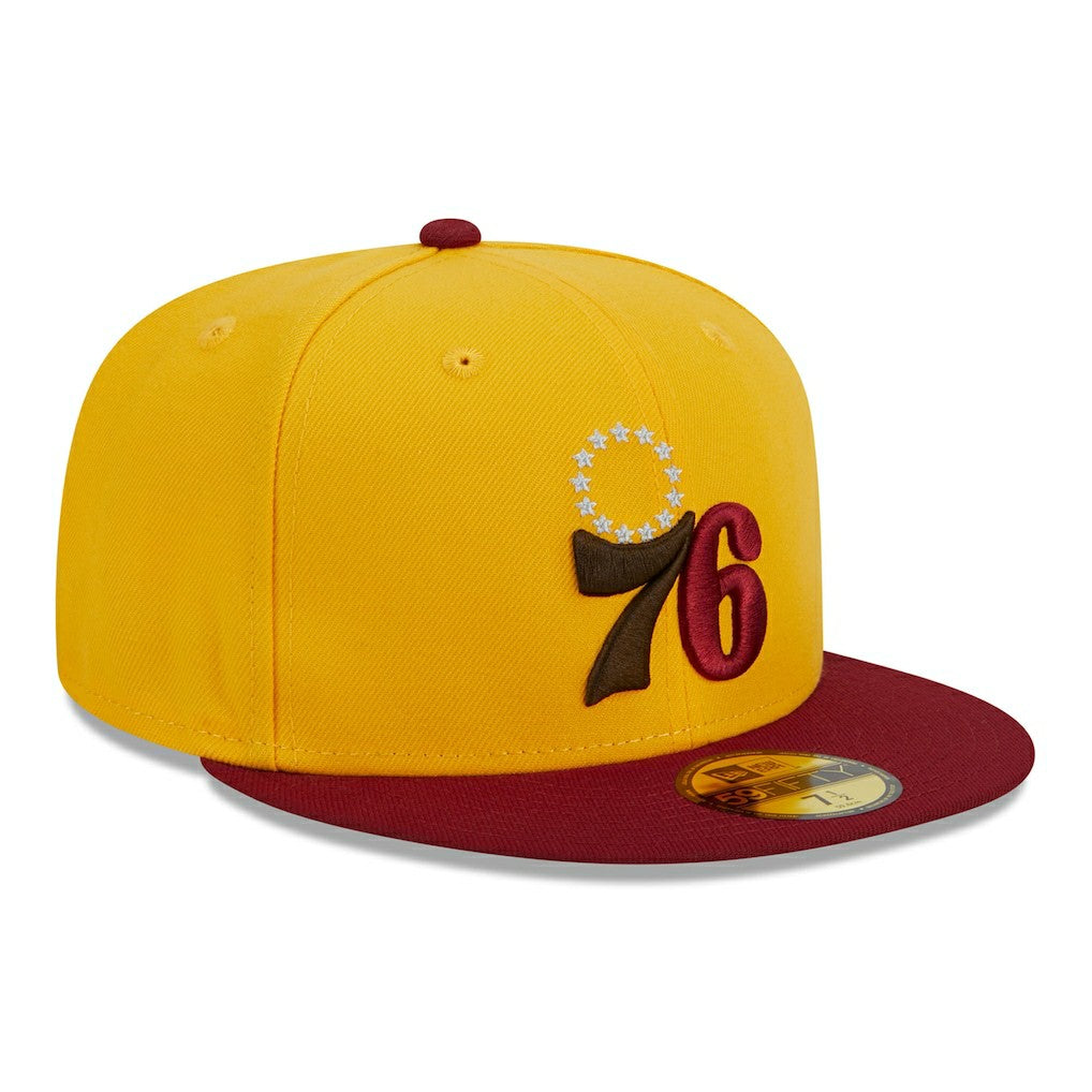 New Era Philadelphia 76ers Fall Leaves 2-Tone 59FIFTY Fitted Hat