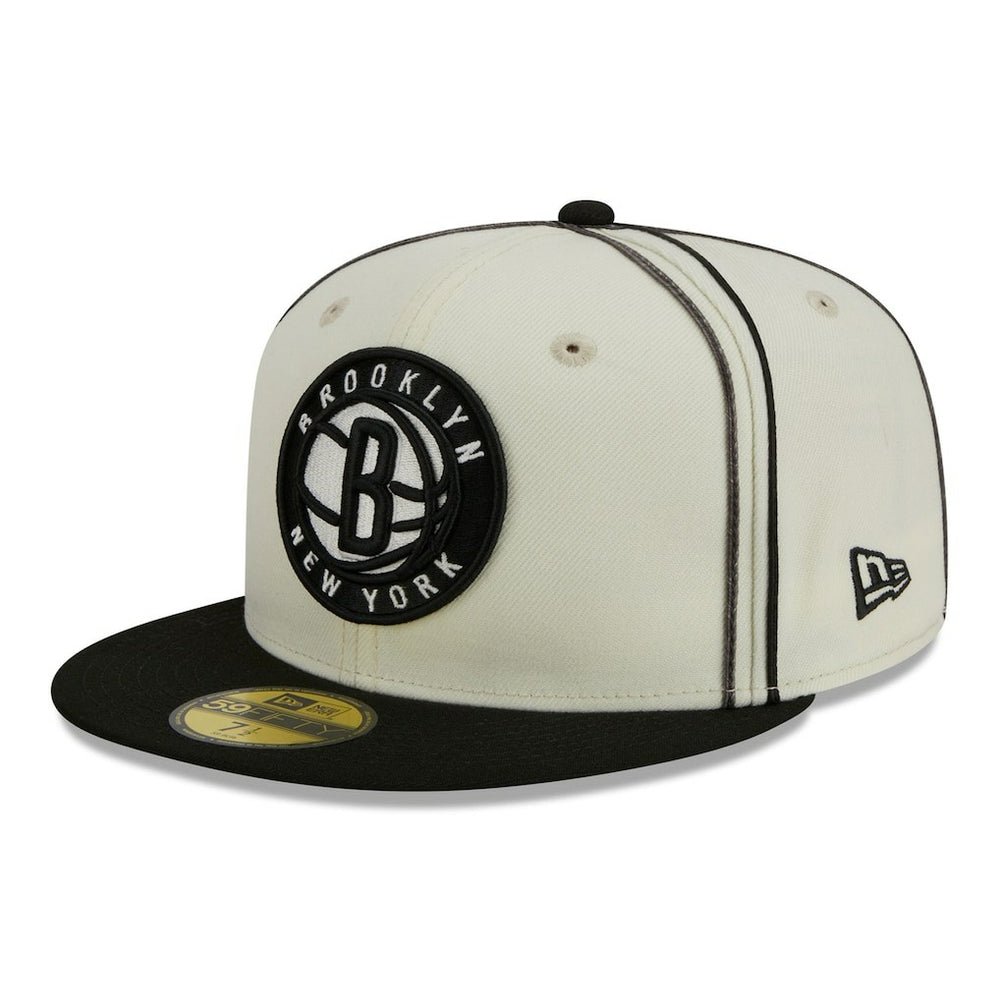 New Era Brooklyn Nets Piping 2-Tone 59FIFTY Fitted Hat