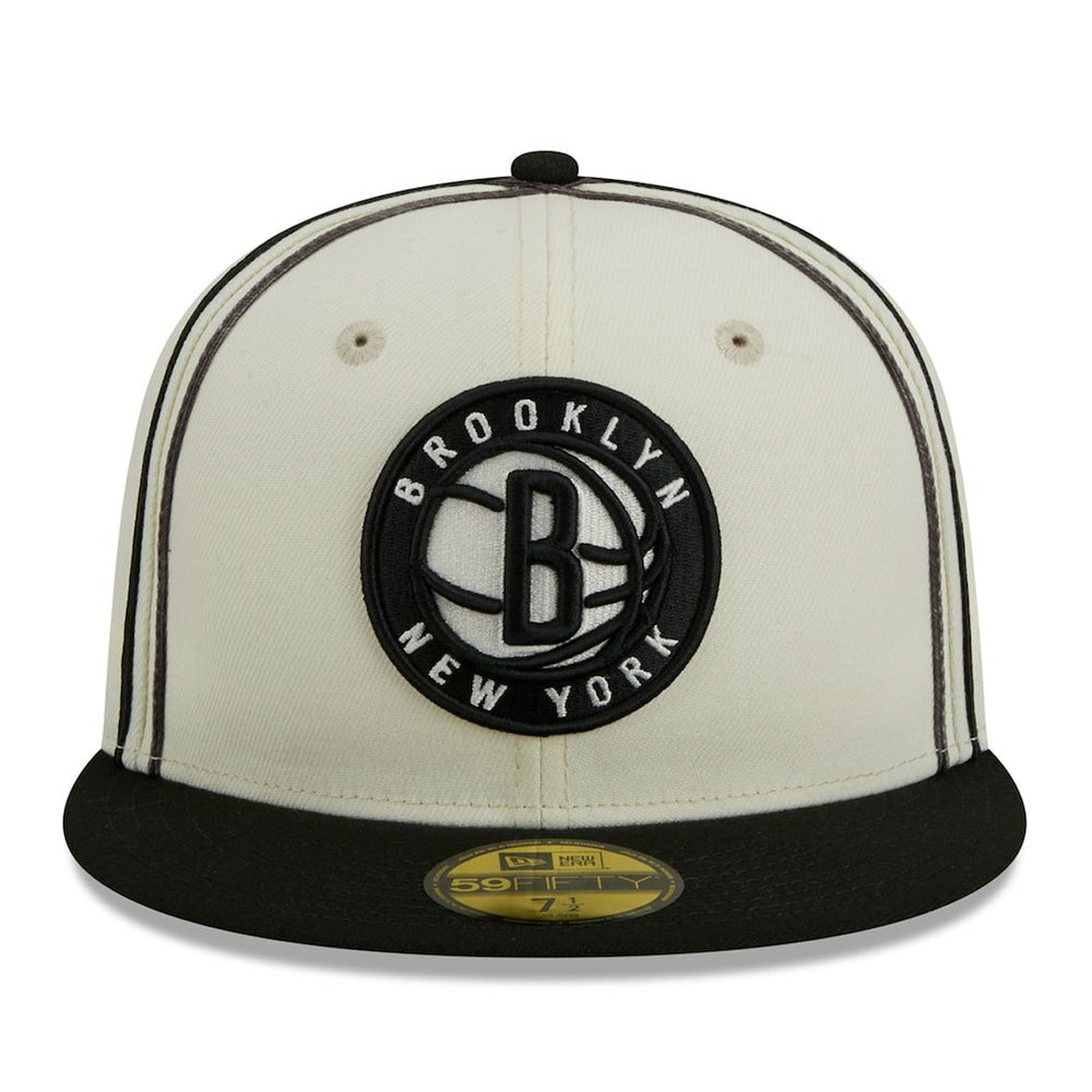 New Era Brooklyn Nets Piping 2-Tone 59FIFTY Fitted Hat