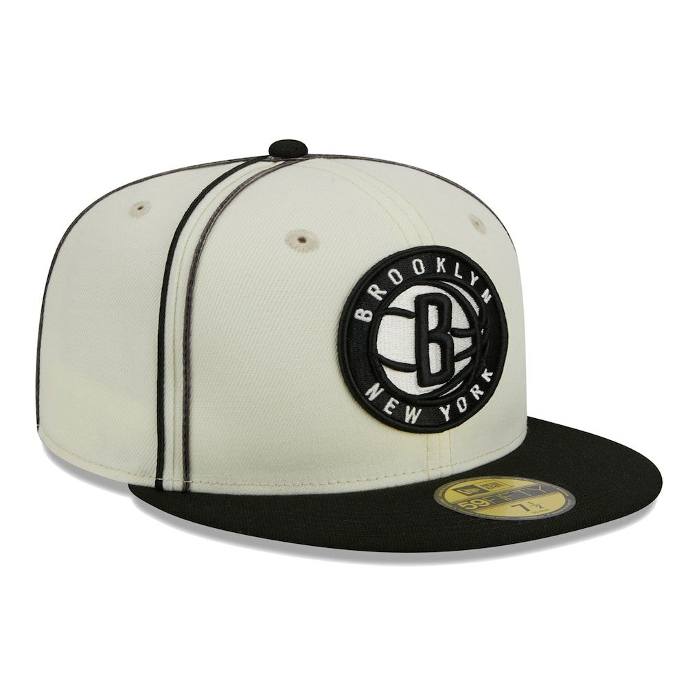 New Era Brooklyn Nets Piping 2-Tone 59FIFTY Fitted Hat