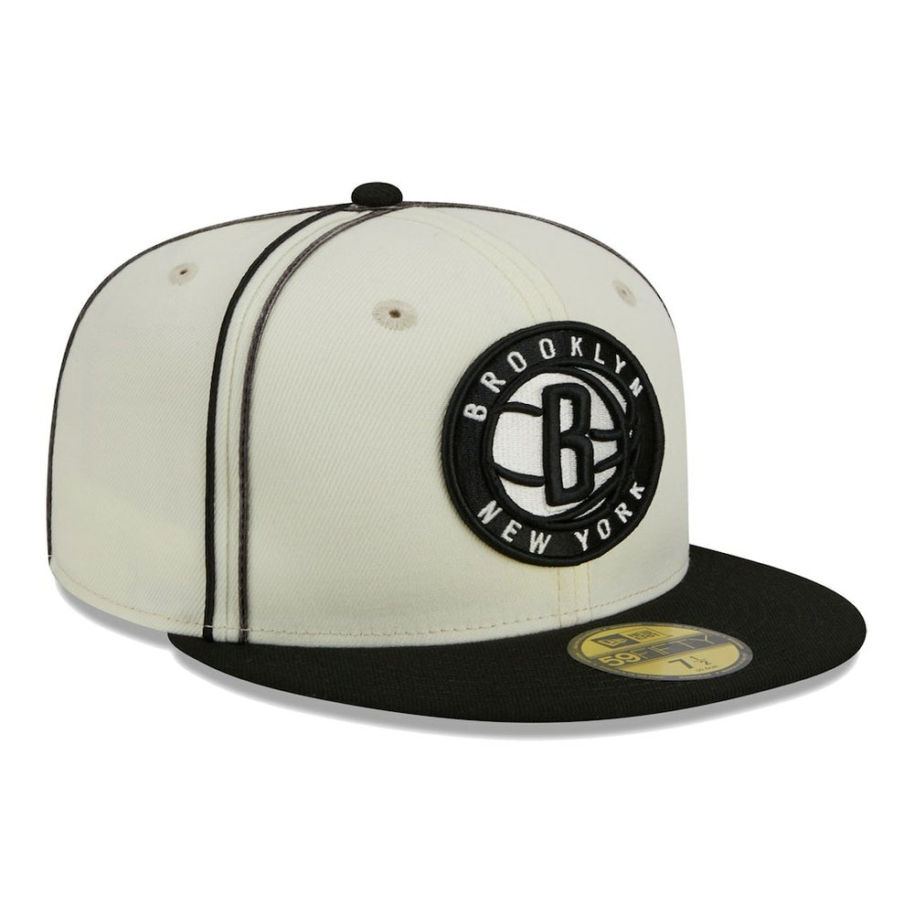 New Era Brooklyn Nets Piping 2-Tone 59FIFTY Fitted Hat